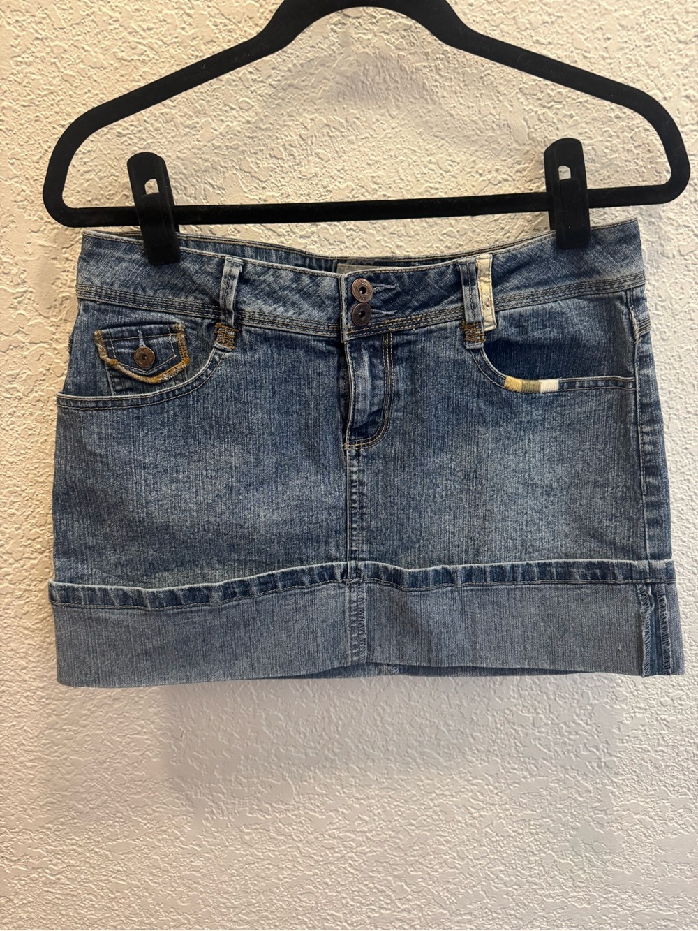 Jolt y2k Blue Denim Mini Skirt with Pocket Detail